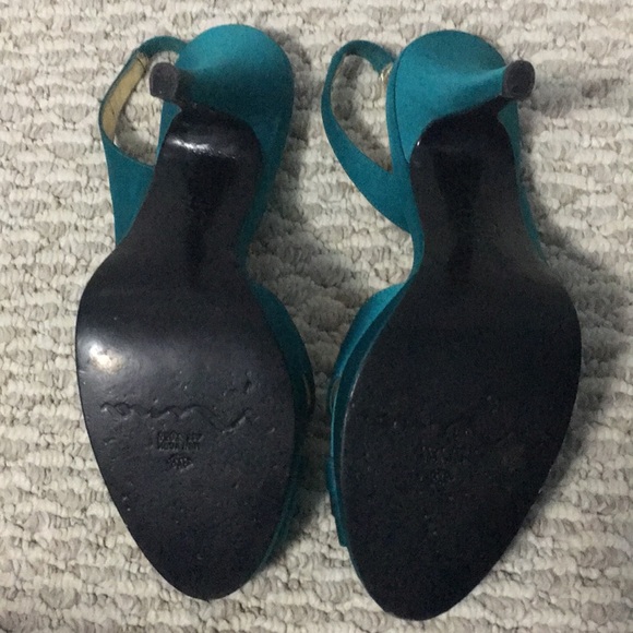 Nina Teal Blue Heels - Picture 6 of 7